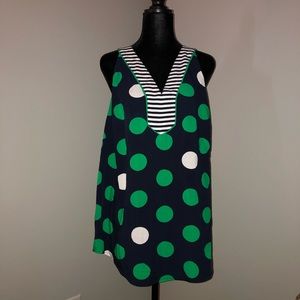 Crown & Ivy women XL tank top blouse polka dots